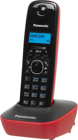 Радиотелефон DECT Panasonic KX-TG1611RUR красный/черный АОН